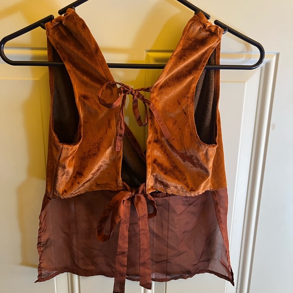 Chic Copper Velvet Camisole Top - Picture 2 of 3